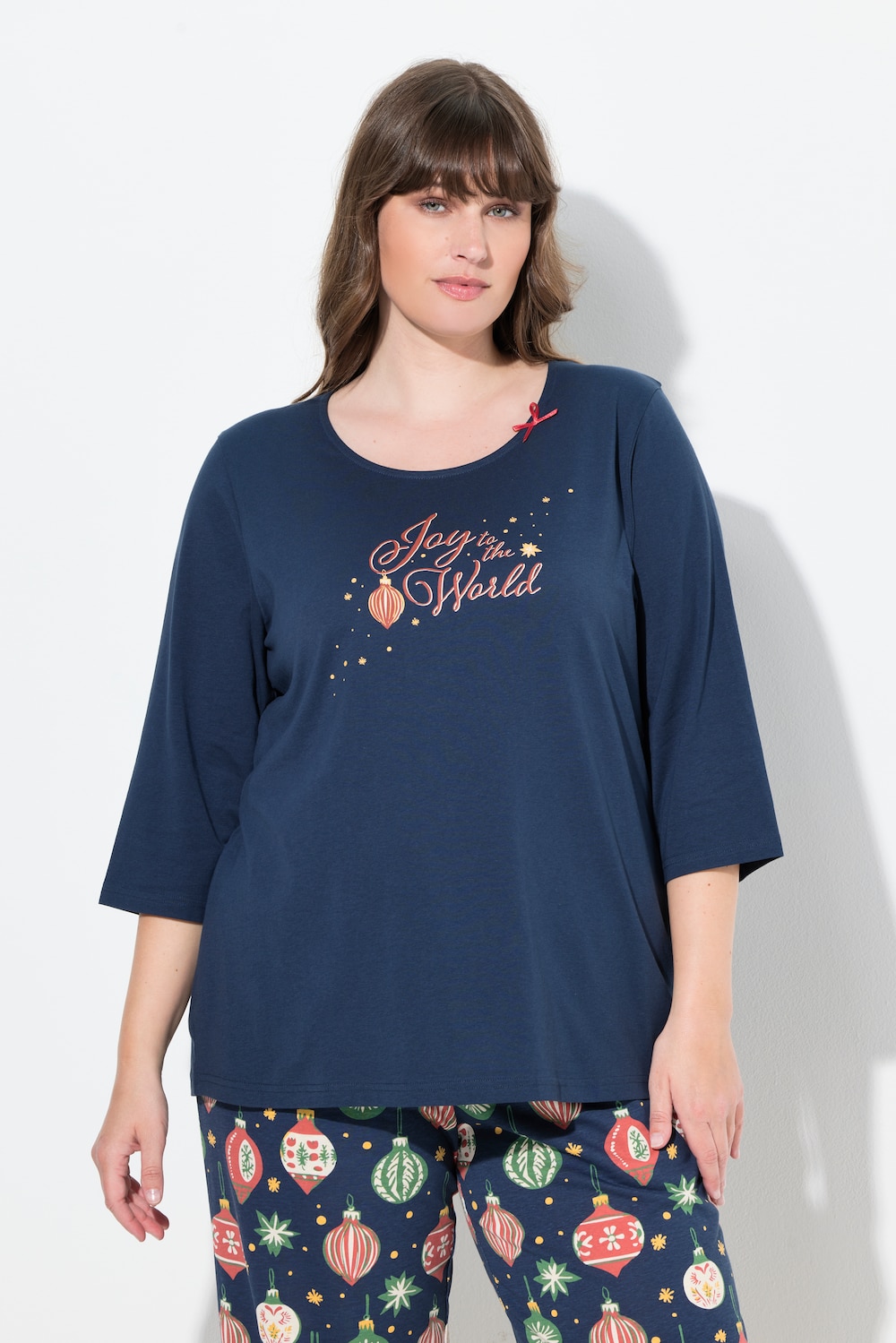 Große Größen Schlafanzug-Oberteil, Damen, blau, Größe: 46/48, Baumwolle, Ulla Popken von Ulla Popken