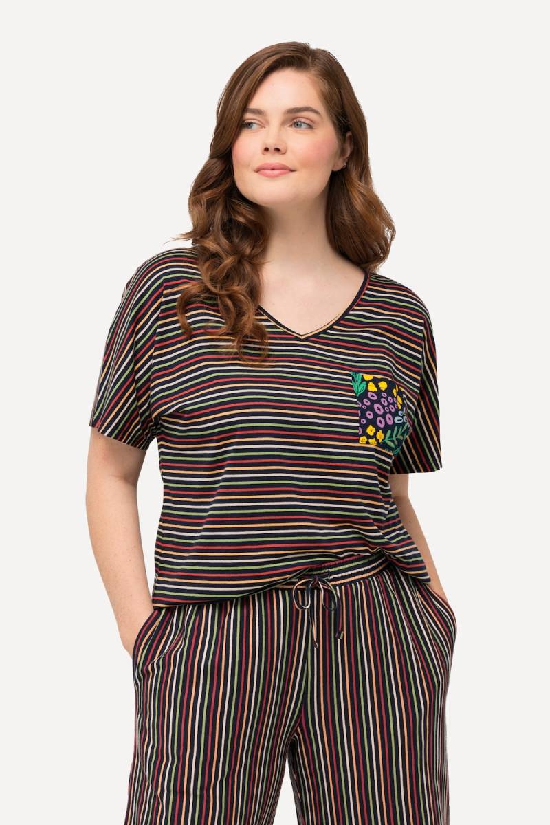 Große Größen Schlafanzug-Shirt, Damen, blau, Größe: 50/52, Baumwolle, Ulla Popken von Ulla Popken