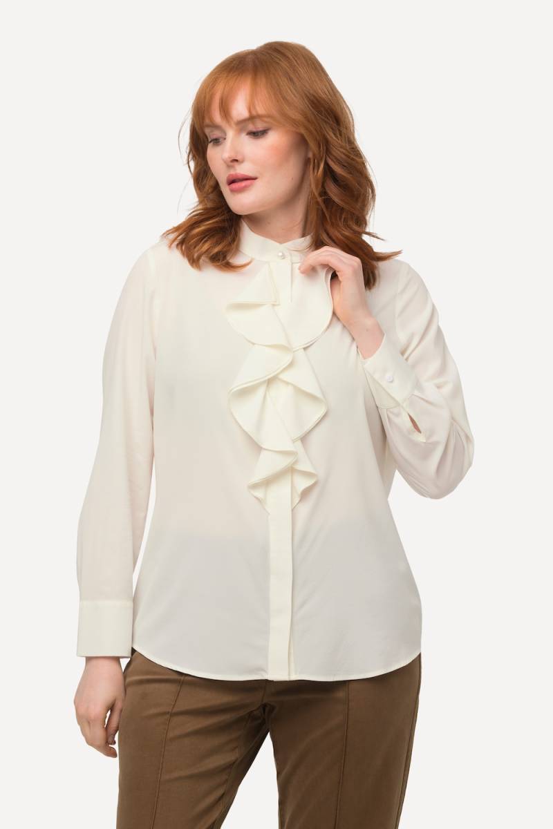 Große Größen Seiden-Stretchbluse, Damen, beige, Größe: 46/48, Seide, Ulla Popken von Ulla Popken