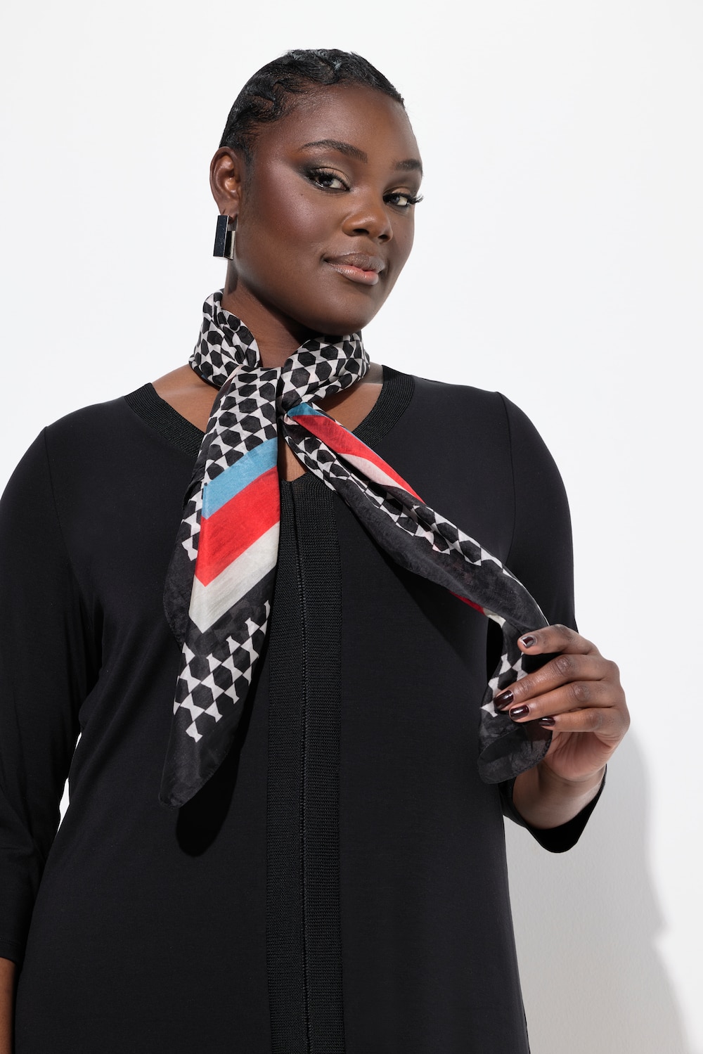Große Größen Seidentuch, Damen, schwarz, Größe: One Size, Seide, Ulla Popken von Ulla Popken