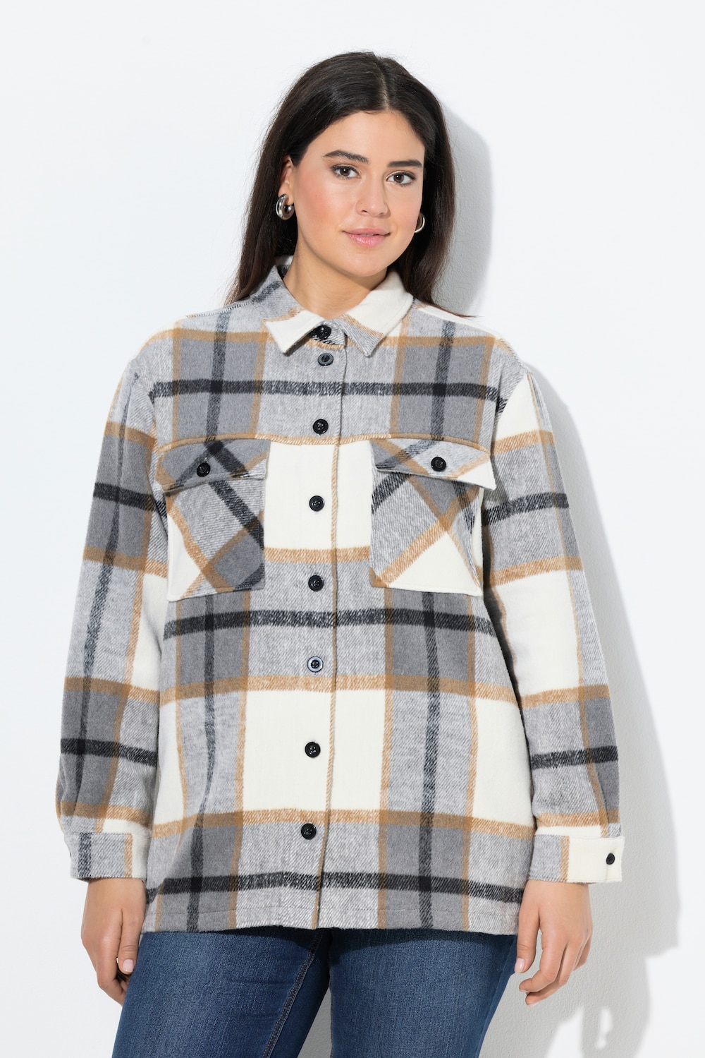 Große Größen Shaket, Damen, grau, Größe: 42/44, Polyester/Wolle, Ulla Popken von Ulla Popken