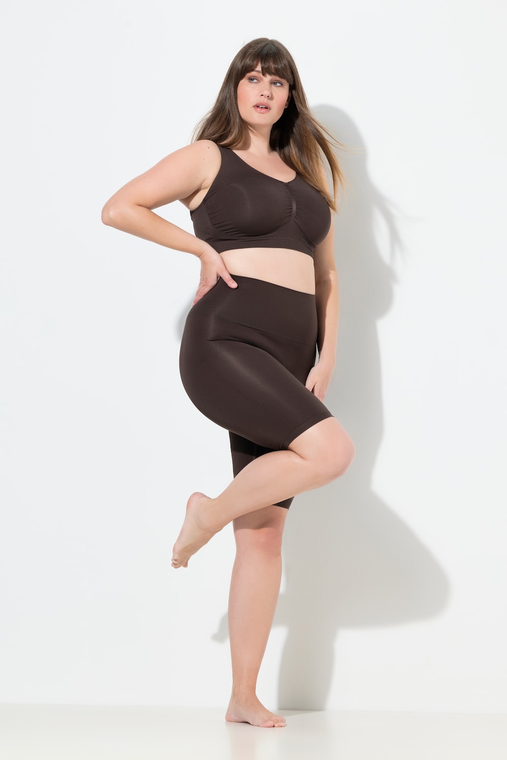 Große Größen Shaping-Hose, Damen, braun, Größe: 42/44, Synthetische Fasern/Elasthan, Ulla Popken von Ulla Popken