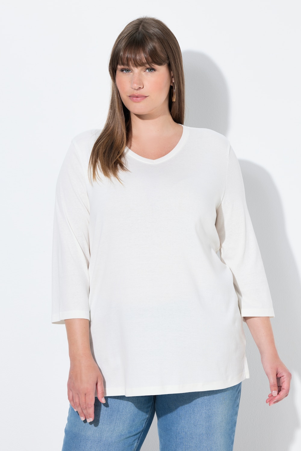 Große Größen Shirt, Damen, beige, Größe: 58/60, Baumwolle, Ulla Popken von Ulla Popken