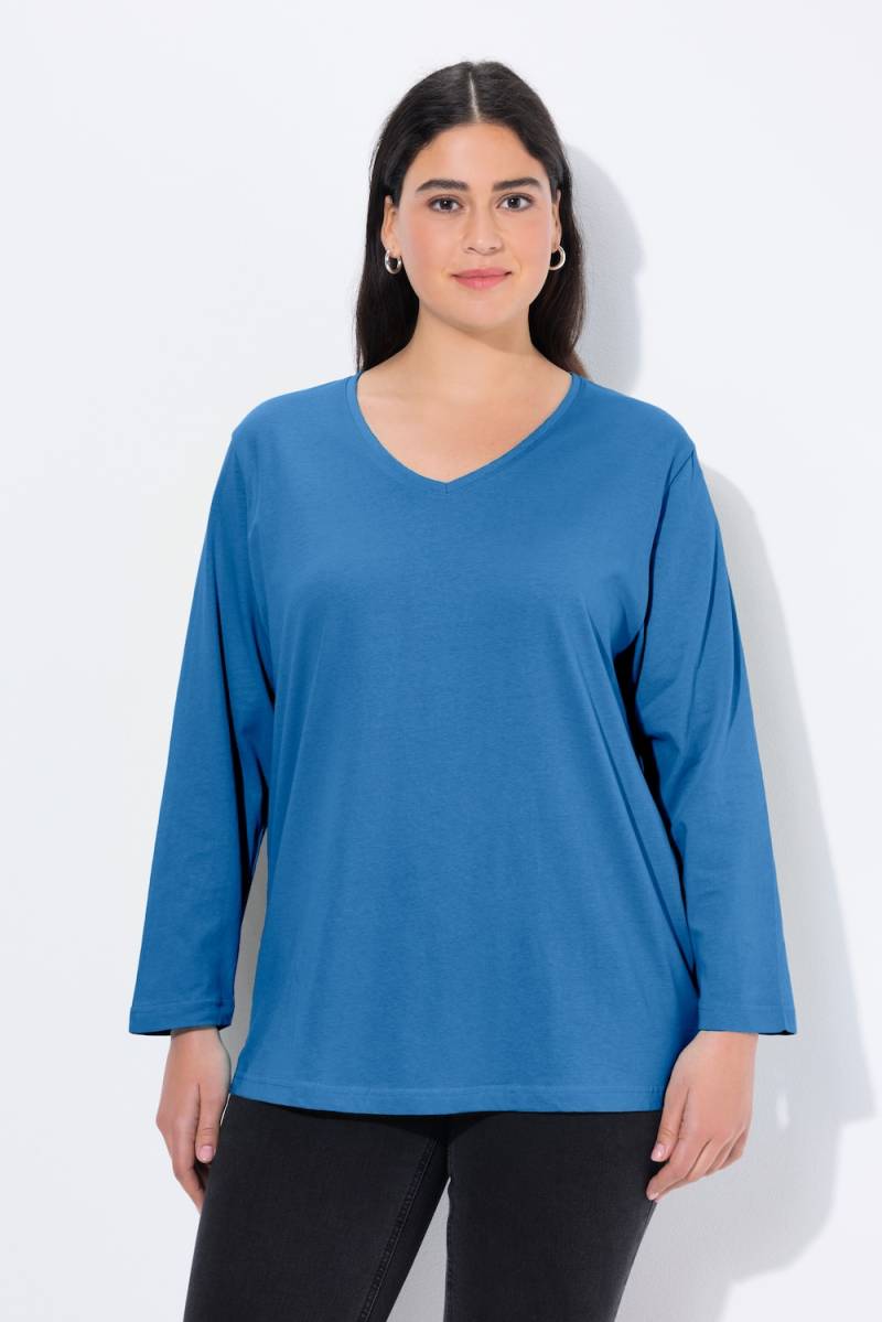Große Größen Shirt, Damen, blau, Größe: 42/44, Baumwolle/Polyester/Viskose, Ulla Popken von Ulla Popken
