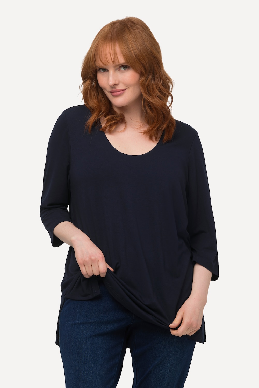 Große Größen Shirt, Damen, blau, Größe: 42/44, Viskose, Ulla Popken von Ulla Popken