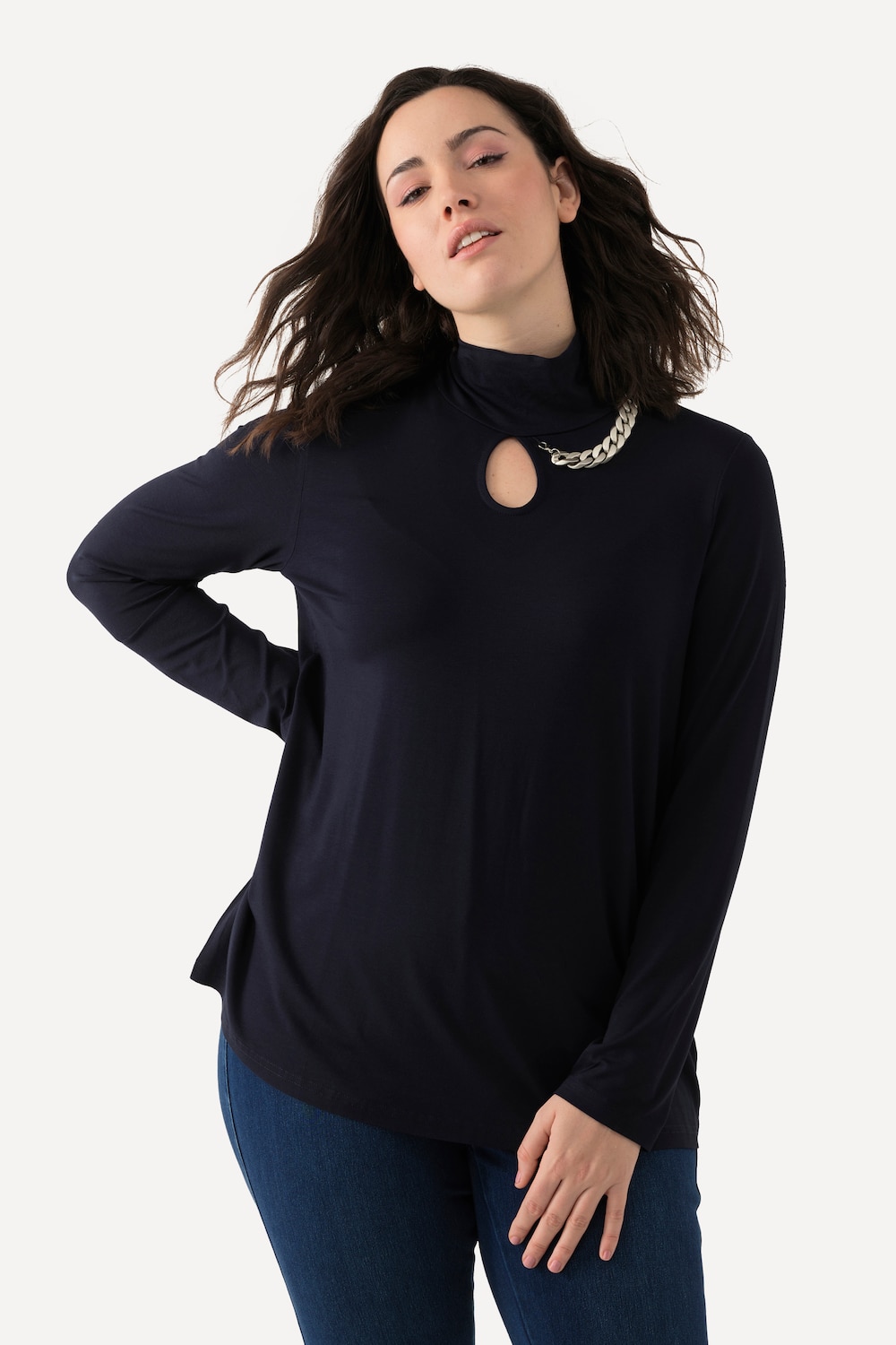 Große Größen Shirt, Damen, blau, Größe: 46/48, Viskose, Ulla Popken von Ulla Popken