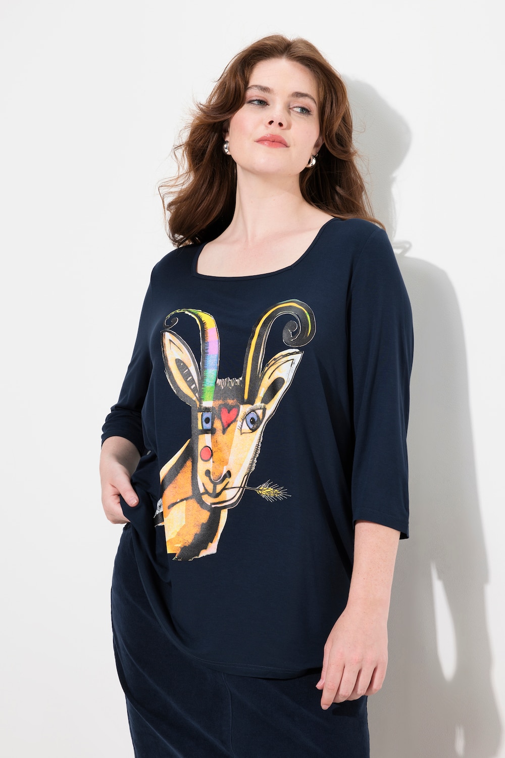 Große Größen Shirt, Damen, blau, Größe: 46/48, Viskose, Ulla Popken von Ulla Popken