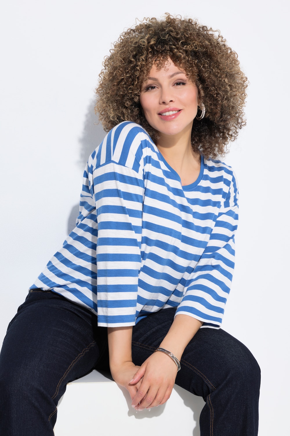 Große Größen Shirt, Damen, blau, Größe: 50/52, Baumwolle, Ulla Popken Große Größen Shirt, Damen, blau, Größe: 50/52, Baumwolle, Ulla Popken von Ulla Popken