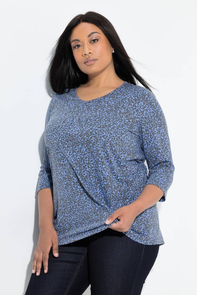 Große Größen Shirt, Damen, blau, Größe: 58/60, Baumwolle, Ulla Popken von Ulla Popken