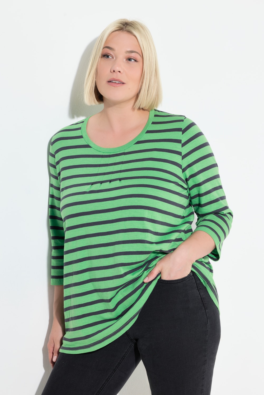 Große Größen Shirt, Damen, grün, Größe: 50/52, Baumwolle, Ulla Popken von Ulla Popken