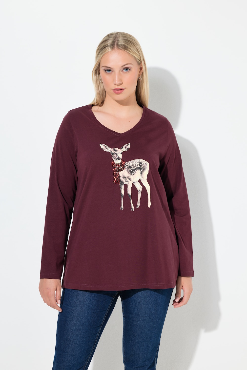 Große Größen Shirt, Damen, lila, Größe: 50/52, Baumwolle, Ulla Popken von Ulla Popken