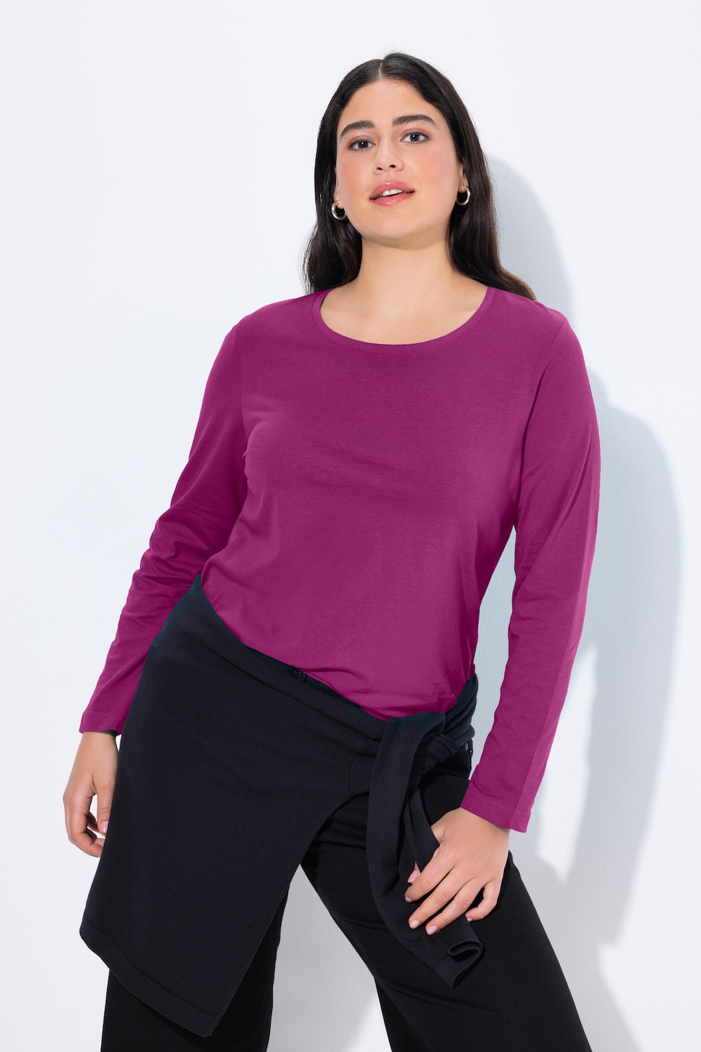 Große Größen Shirt, Damen, lila, Größe: 54/56, Baumwolle, Ulla Popken von Ulla Popken