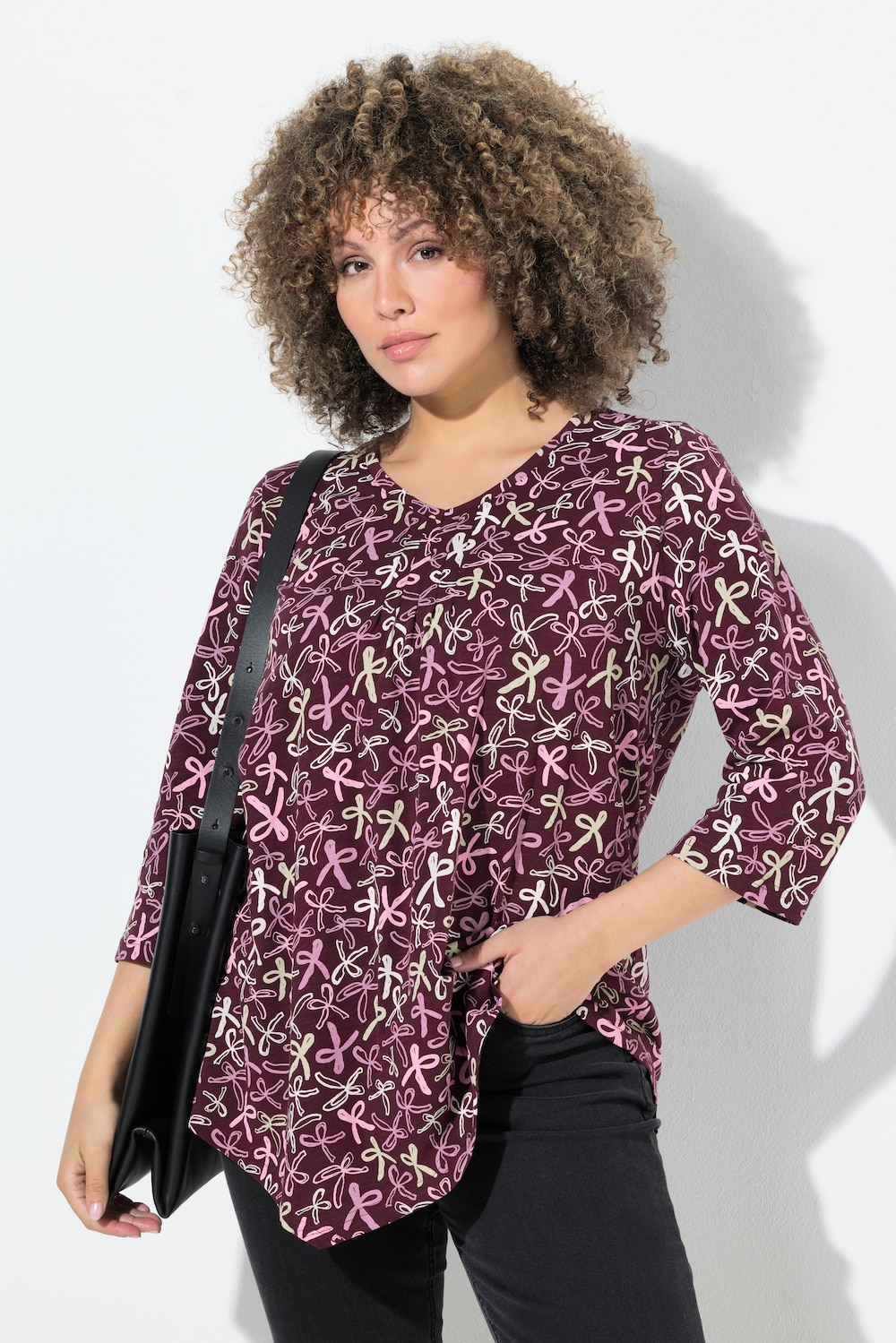 Große Größen Shirt, Damen, lila, Größe: 62/64, Baumwolle, Ulla Popken von Ulla Popken