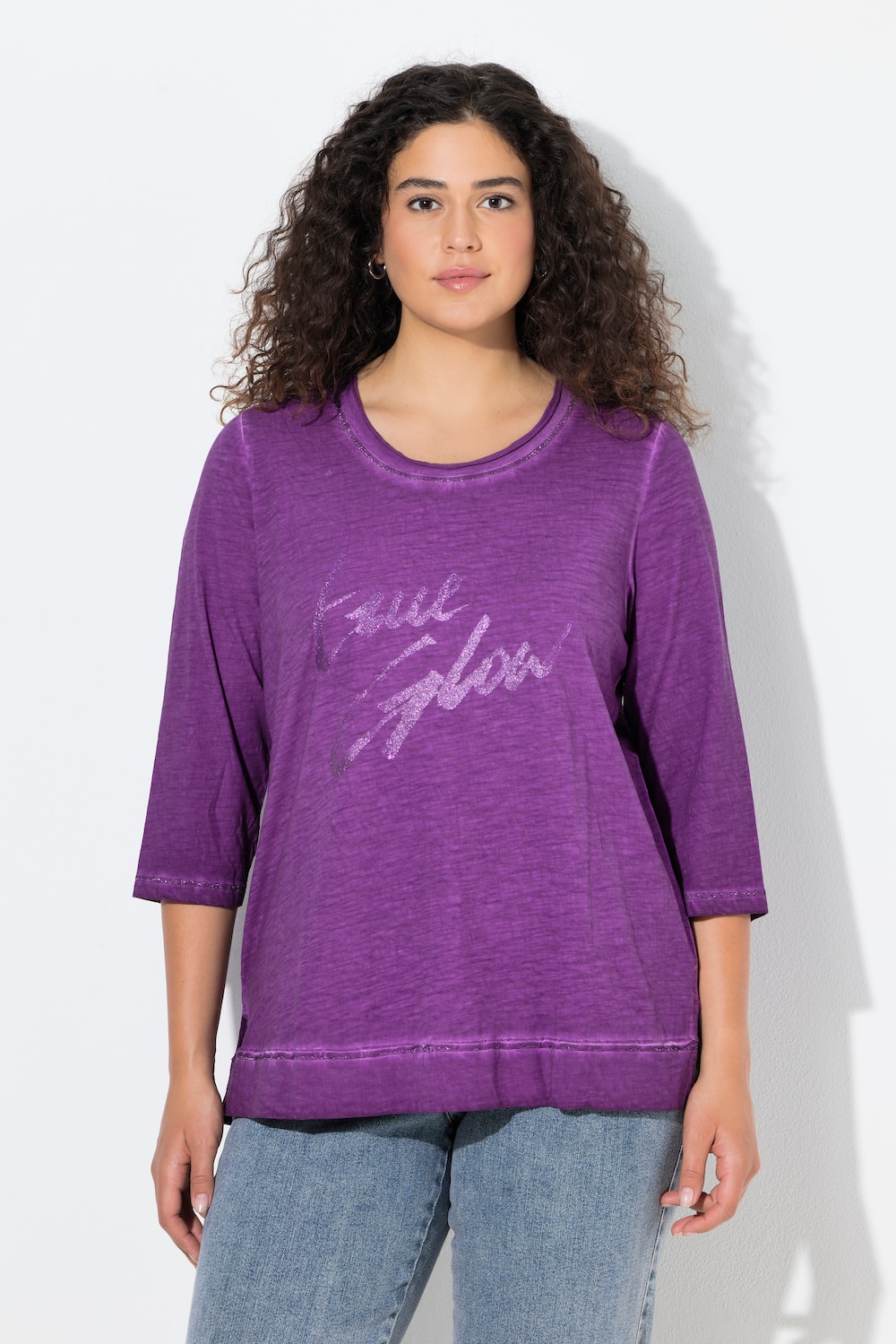 Große Größen Shirt, Damen, lila, Größe: 62/64, Baumwolle, Ulla Popken von Ulla Popken