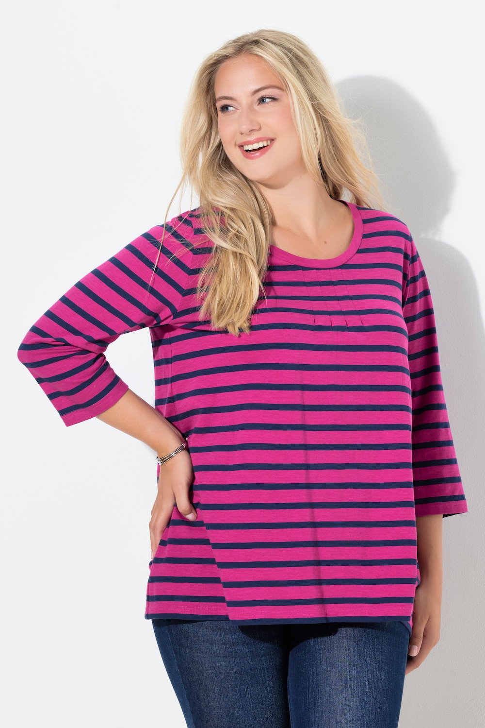Große Größen Shirt, Damen, rosa, Größe: 54/56, Baumwolle, Ulla Popken von Ulla Popken