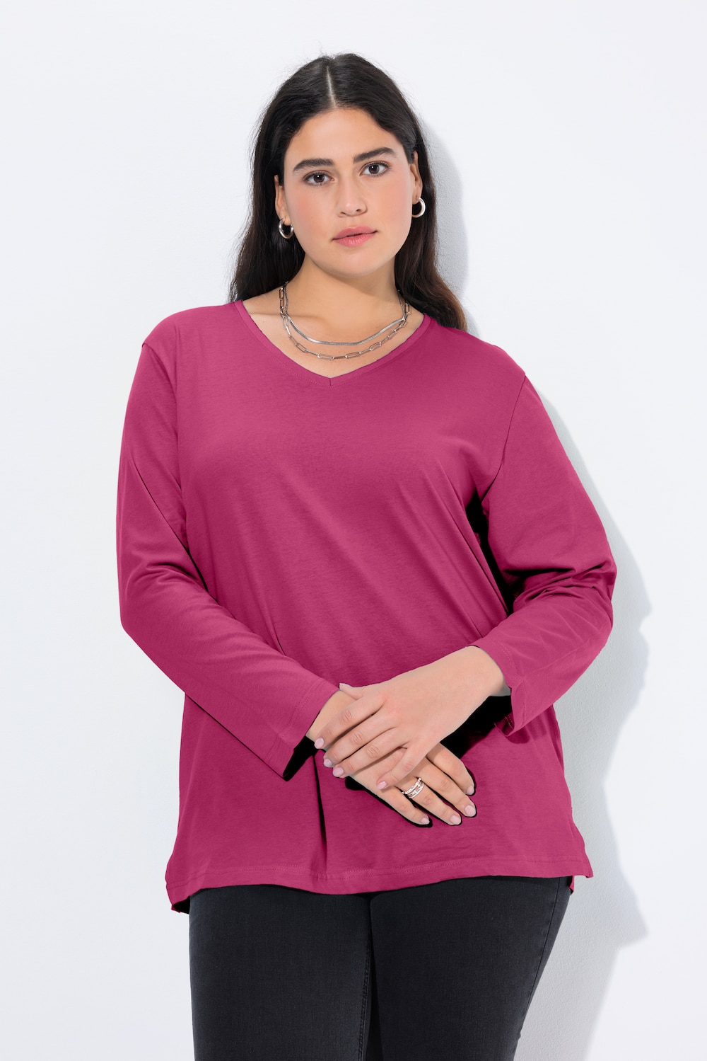 Große Größen Shirt, Damen, rosa, Größe: 54/56, Baumwolle/Polyester/Viskose, Ulla Popken von Ulla Popken