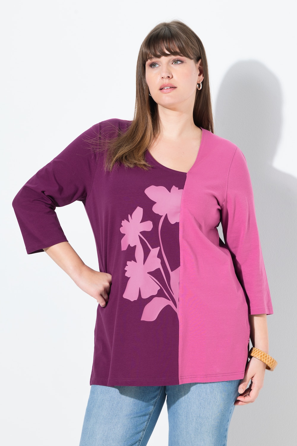 Große Größen Shirt, Damen, rot, Größe: 42/44, Baumwolle, Ulla Popken von Ulla Popken