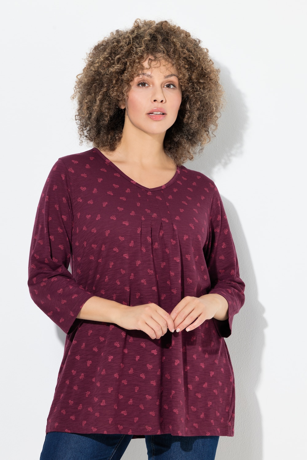 Große Größen Shirt, Damen, rot, Größe: 66/68, Baumwolle, Ulla Popken von Ulla Popken