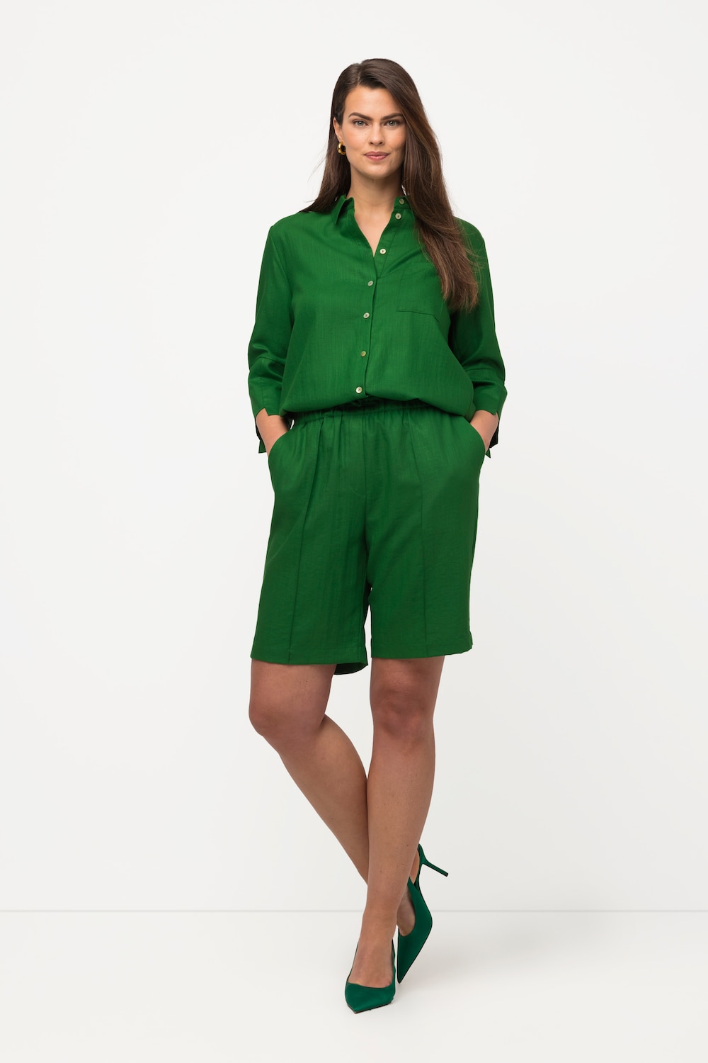 Große Größen Shorts, Damen, grün, Größe: 54/56, Viskose/Synthetische Fasern, Ulla Popken von Ulla Popken