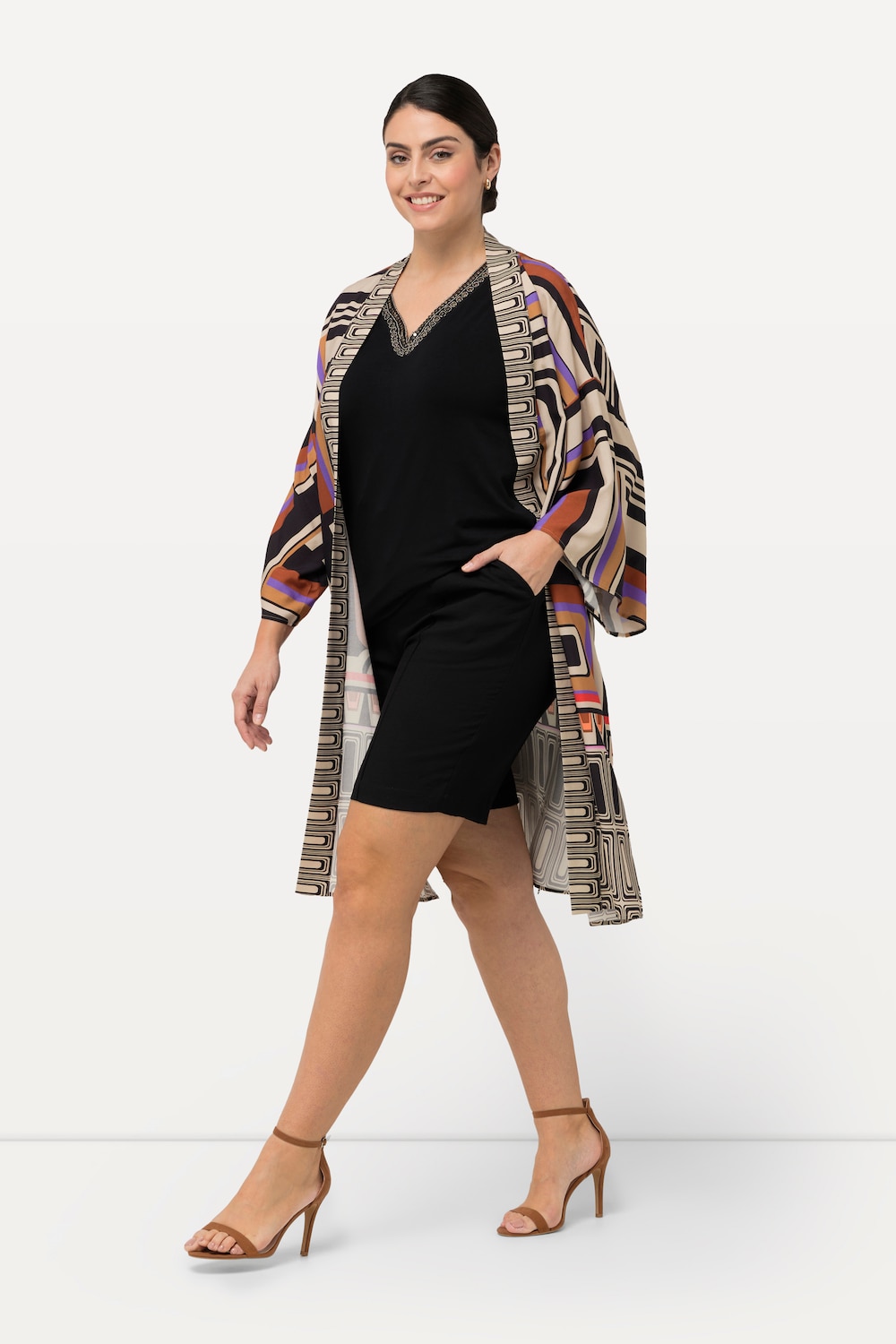 Große Größen Shorts, Damen, schwarz, Größe: 50/52, Viskose/Synthetische Fasern, Ulla Popken von Ulla Popken