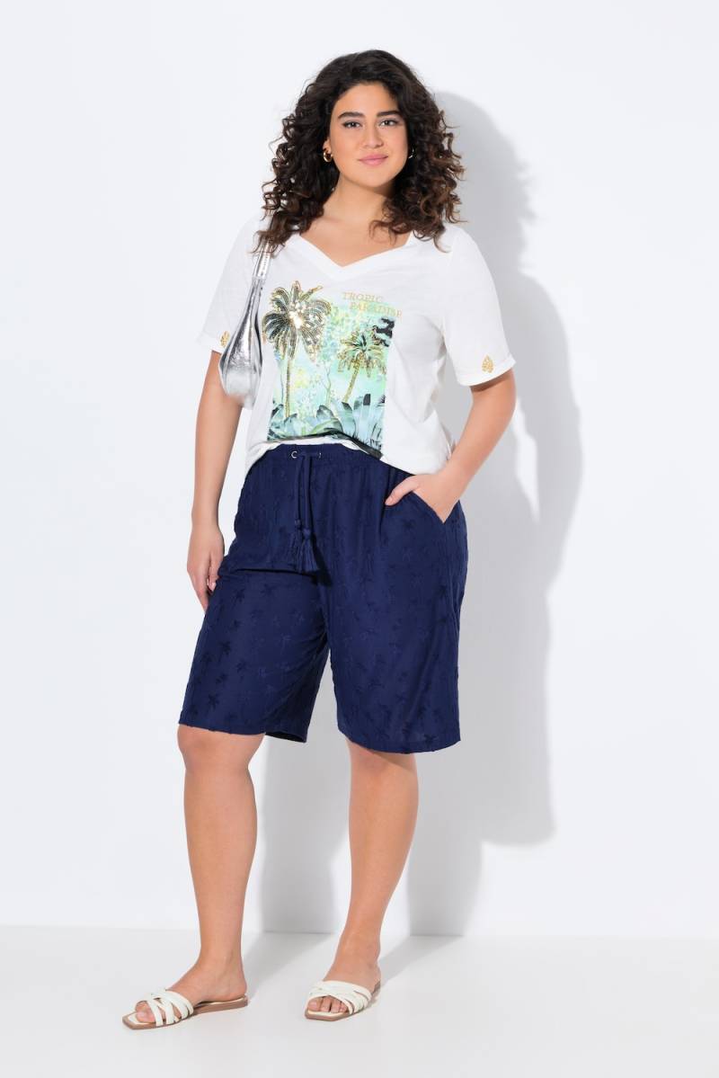 Große Größen Shorts Mary, Damen, blau, Größe: 42/44, Viskose/Polyester, Ulla Popken von Ulla Popken
