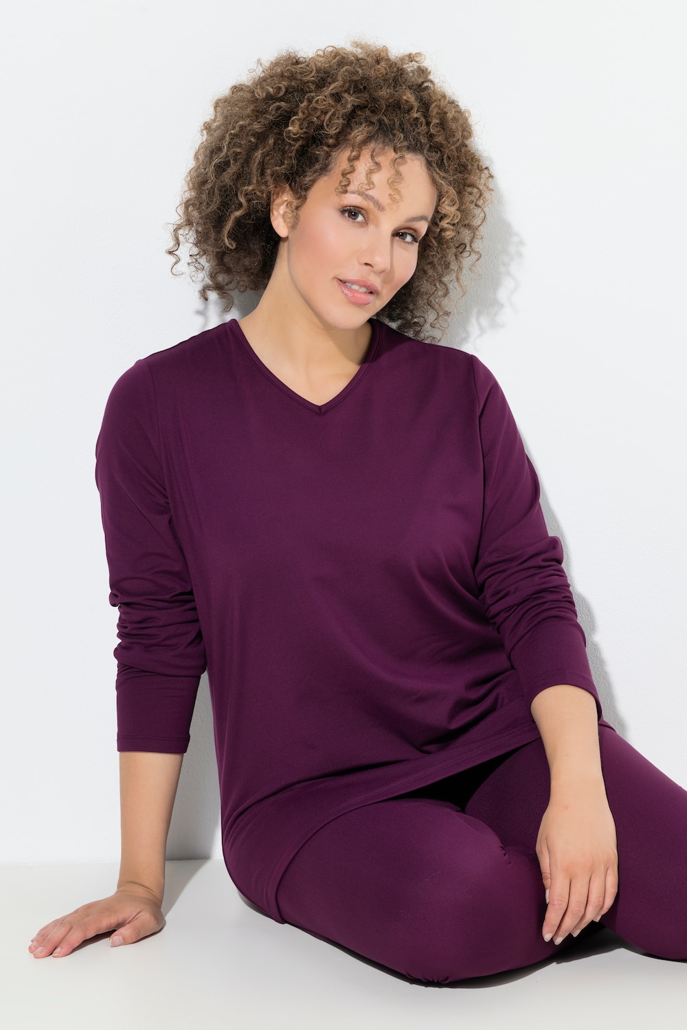 Große Größen Ski-Funktionsshirt, Damen, lila, Größe: 50/52, Ulla Popken von Ulla Popken