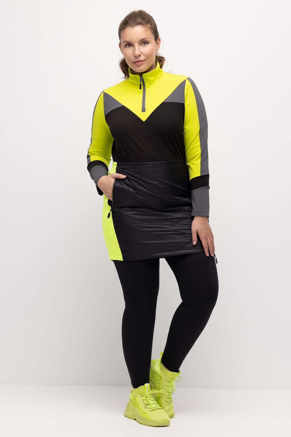 Große Größen Skirock, Damen, schwarz, Größe: 58/60, Synthetische Fasern/Polyester, Ulla Popken von Ulla Popken