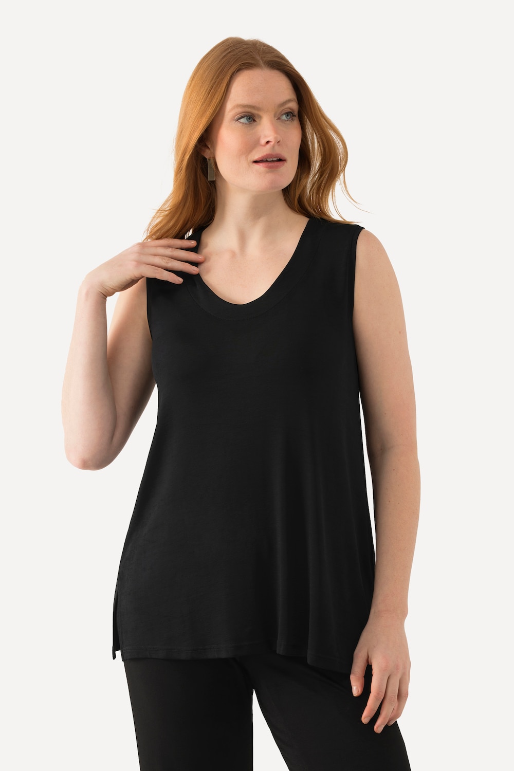 Große Größen Slinky-Wendetop, Damen, schwarz, Größe: 50/52, Viskose, Ulla Popken von Ulla Popken