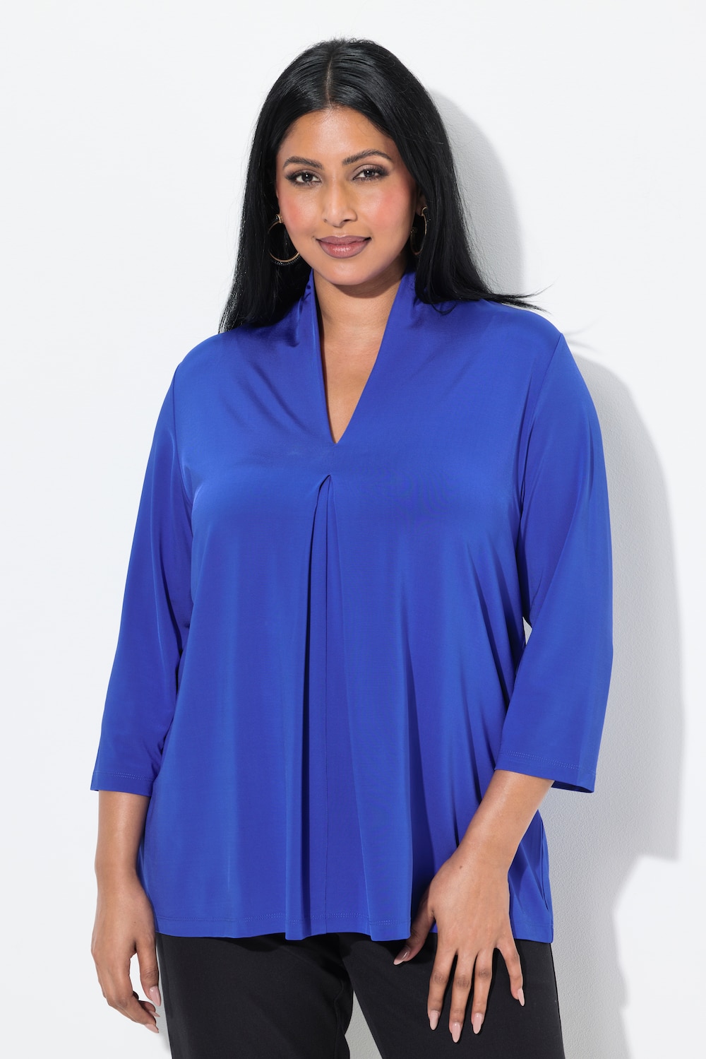 Große Größen Slinkyshirt, Damen, lila, Größe: 50/52, Viskose, Ulla Popken von Ulla Popken