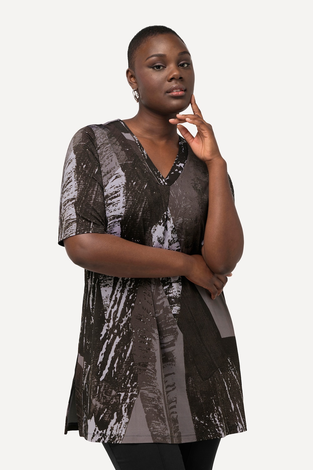 Große Größen Slinkyshirt, Damen, weiß, Größe: 42/44, Viskose, Ulla Popken von Ulla Popken