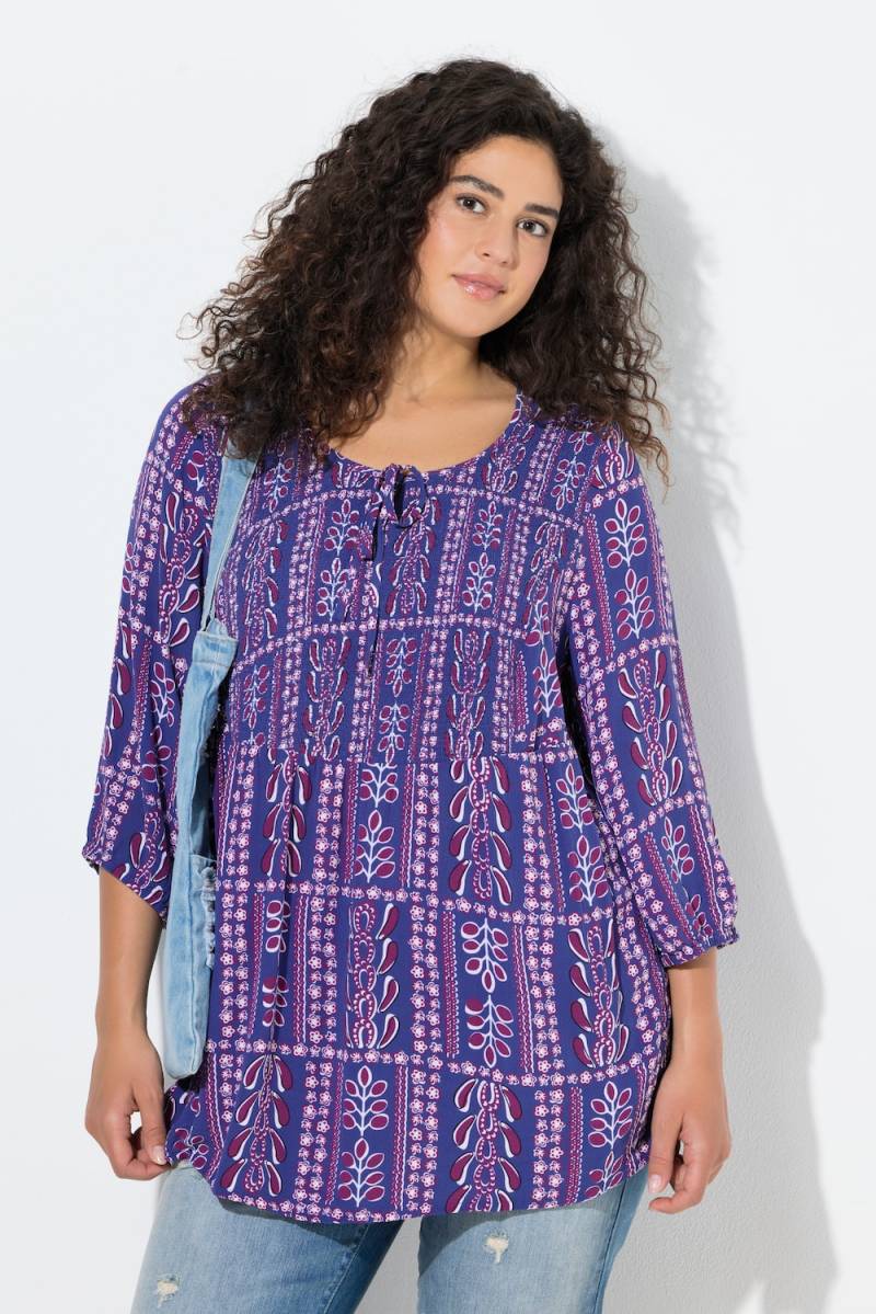 Große Größen Smokbluse, Damen, blau, Größe: 50/52, Viskose, Ulla Popken von Ulla Popken