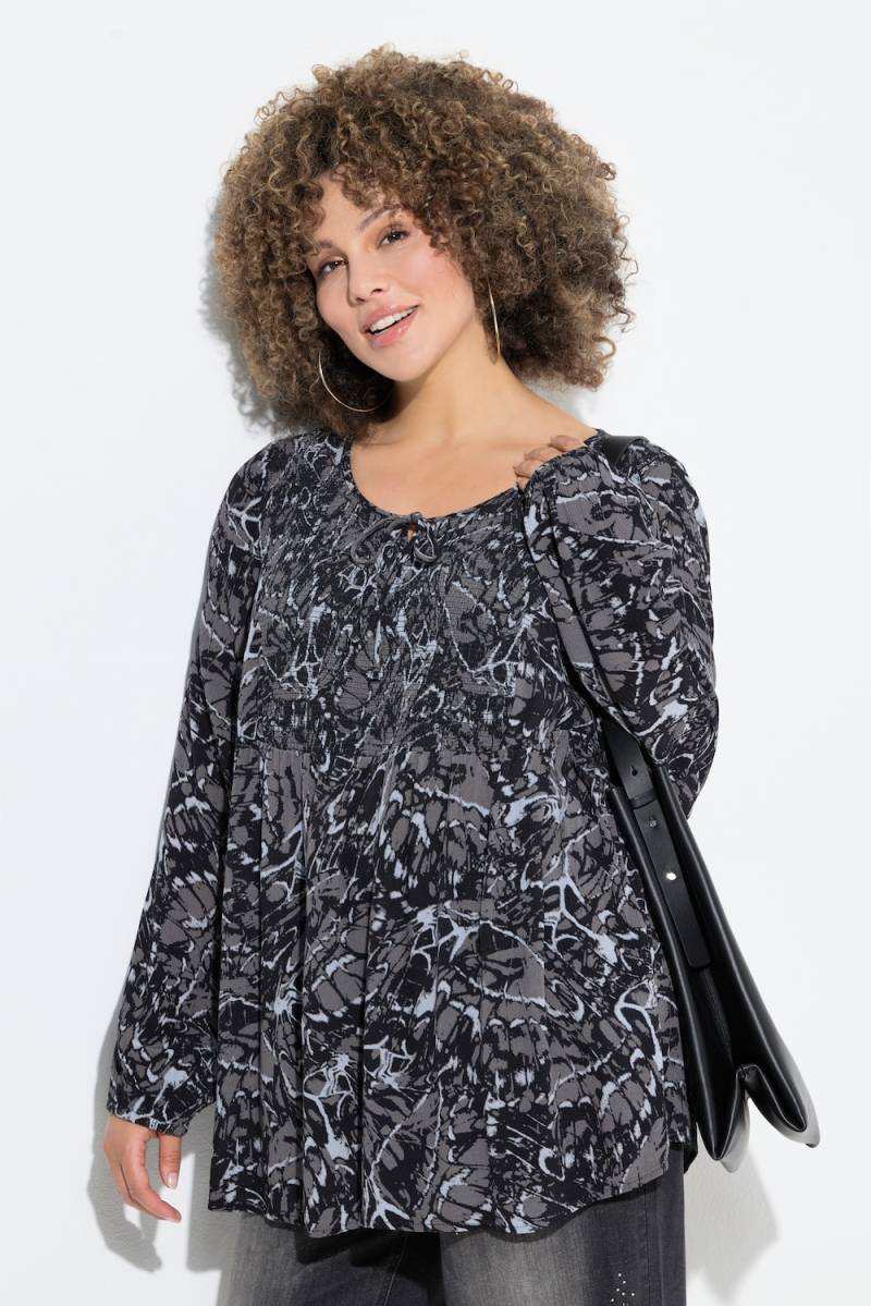 Große Größen Smokbluse, Damen, grau, Größe: 54/56, Viskose, Ulla Popken von Ulla Popken