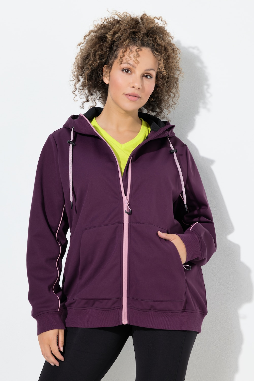 Große Größen Softshell-Funktionsjacke, Damen, lila, Größe: 54/56, Polyester, Ulla Popken von Ulla Popken