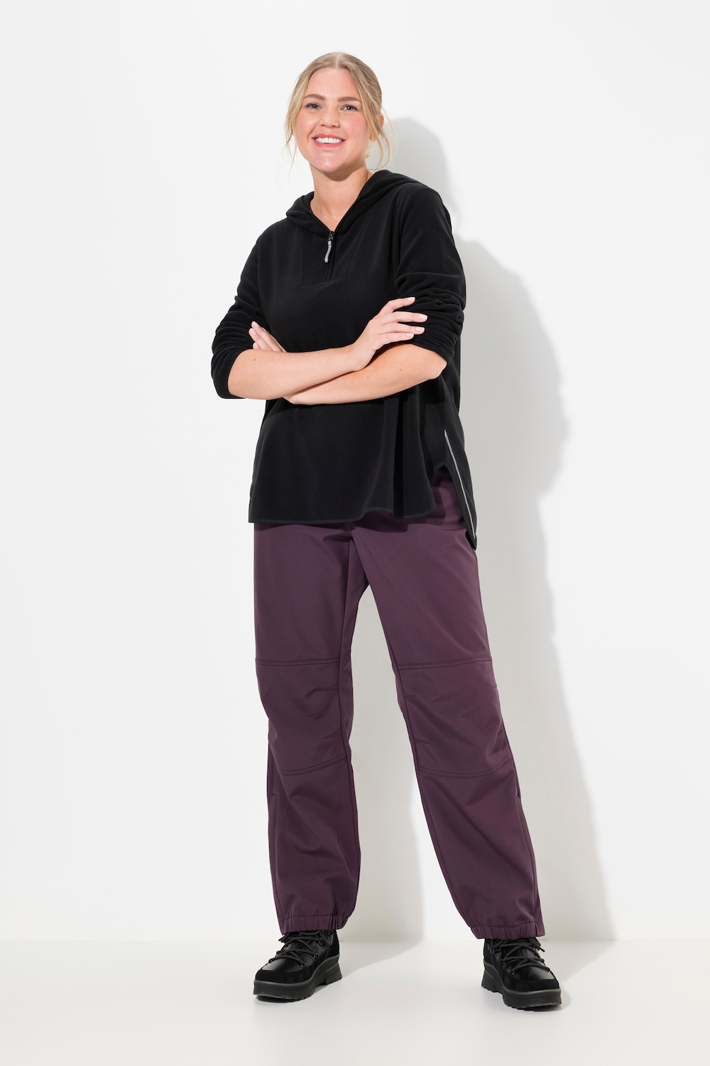 Große Größen Softshellhose, Damen, lila, Größe: 56, Polyester, Ulla Popken von Ulla Popken