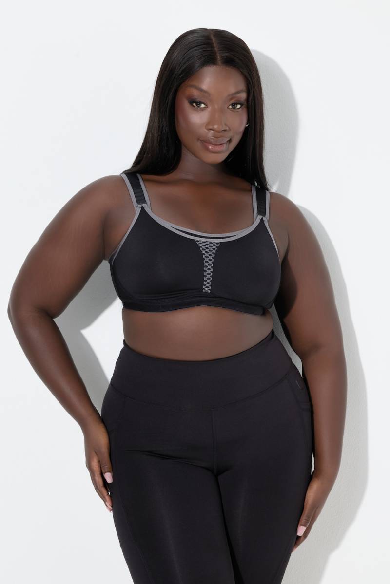 Große Größen Sport-BH, Damen, grau, Größe: 105D, Synthetische Fasern/Elasthan/Polyester, Ulla Popken von Ulla Popken