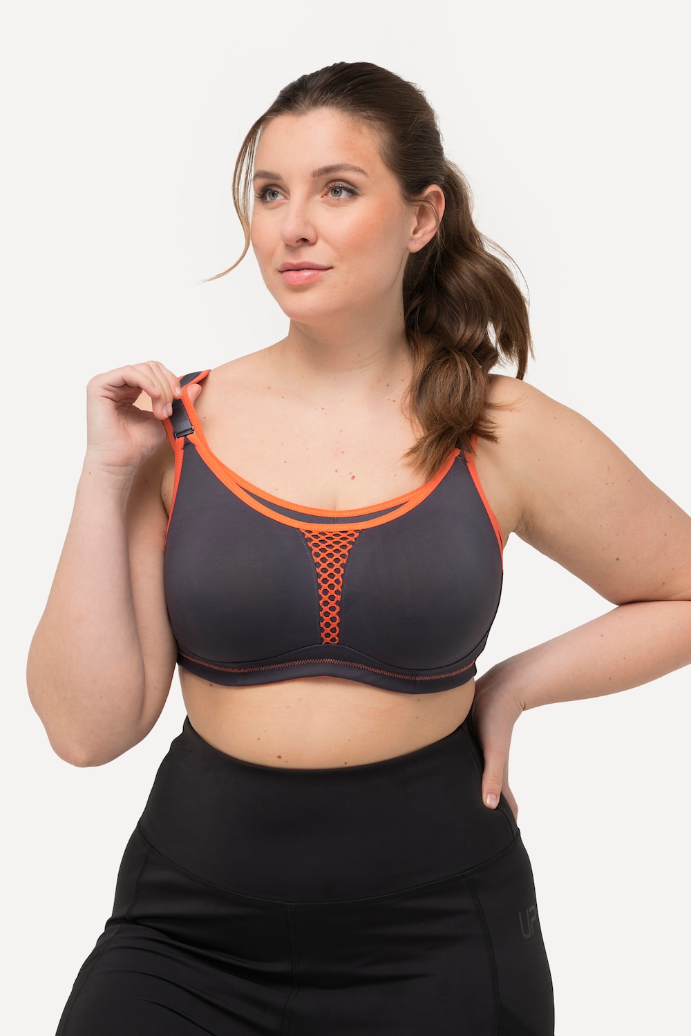 Große Größen Sport-BH, Damen, grau, Größe: 95C, Synthetische Fasern/Elasthan/Polyester, Ulla Popken von Ulla Popken