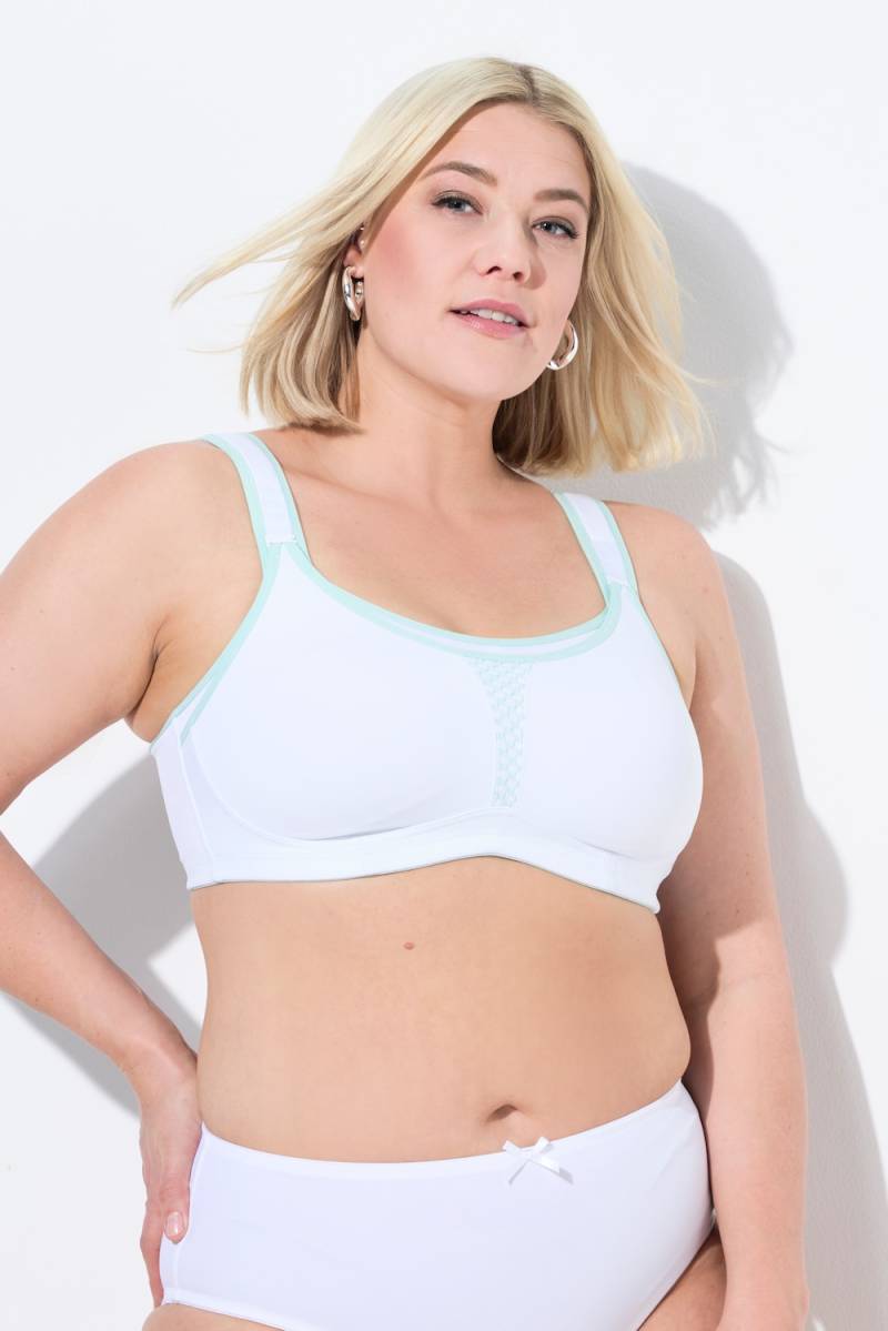 Große Größen Sport-BH, Damen, weiß, Größe: 115D, Synthetische Fasern/Elasthan/Polyester, Ulla Popken von Ulla Popken