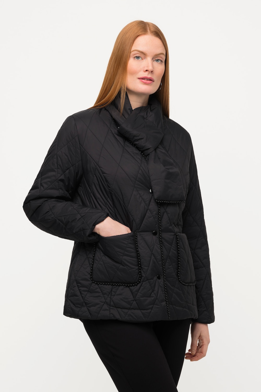 Große Größen Steppjacke, Damen, schwarz, Größe: 42/44, Synthetische Fasern, Ulla Popken von Ulla Popken