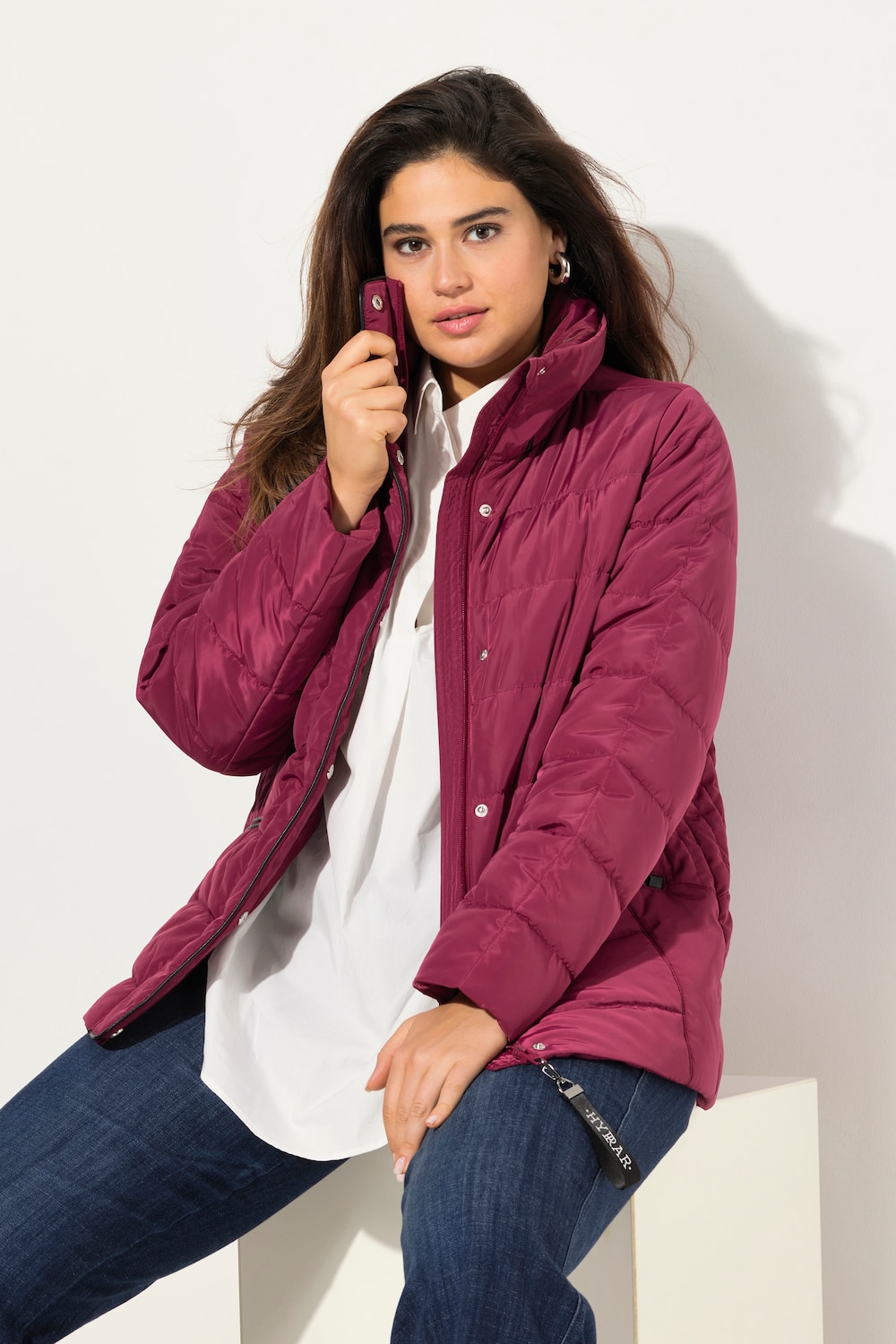 Große Größen Steppjacke mit leichter Wattierung, Damen, rot, Größe: 50/52, Polyester, Ulla Popken von Ulla Popken