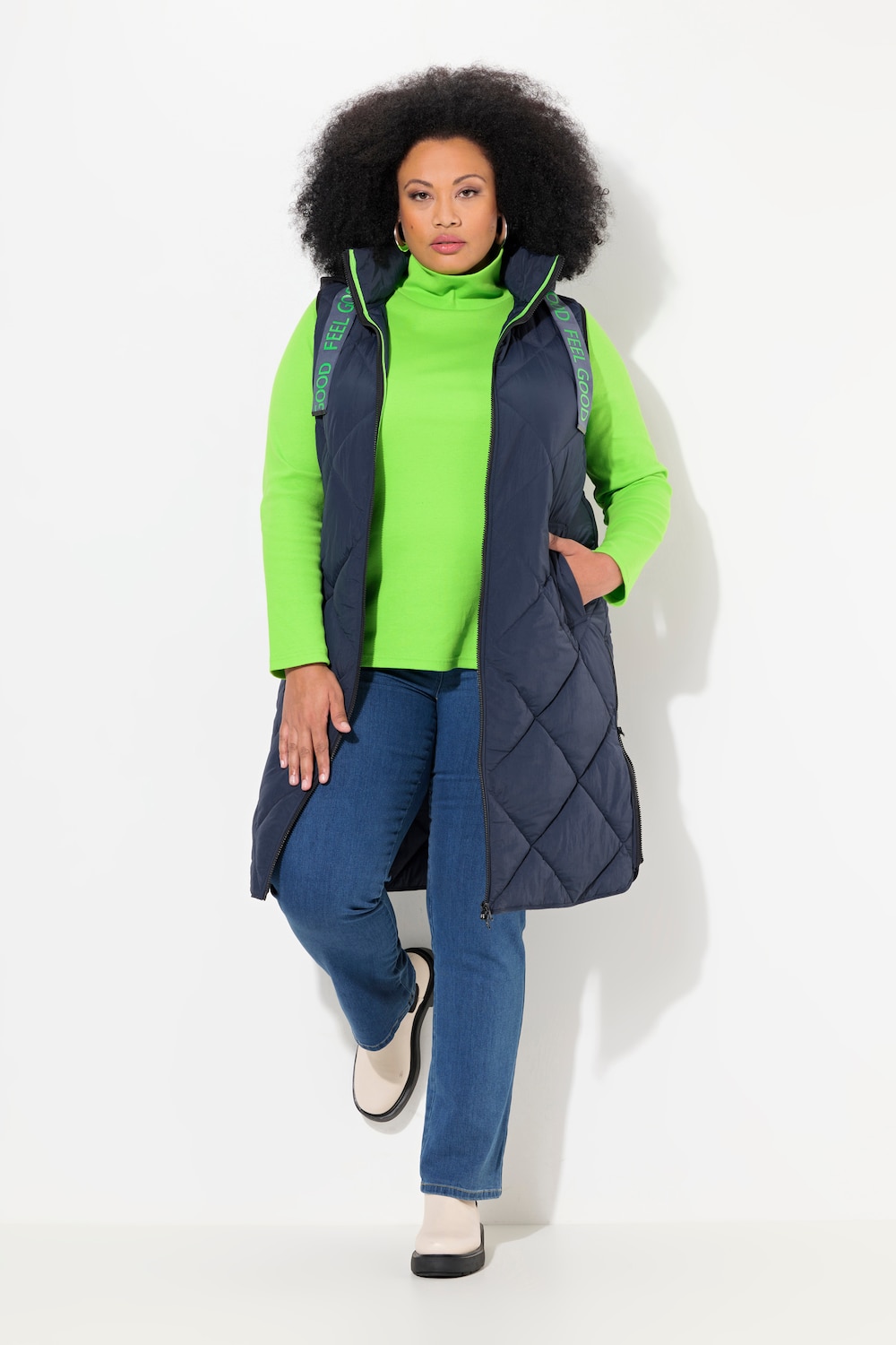 Große Größen Steppweste, Damen, blau, Größe: 50/52, Polyester/Synthetische Fasern, Ulla Popken von Ulla Popken
