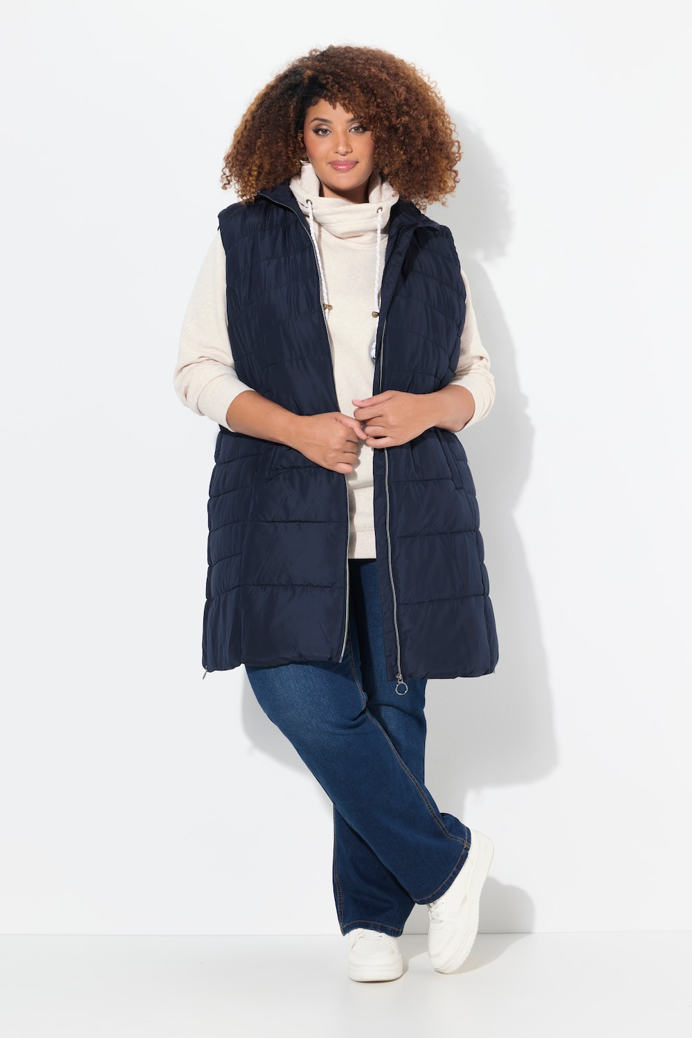 Große Größen Steppweste, Damen, blau, Größe: 50/52, Ulla Popken von Ulla Popken