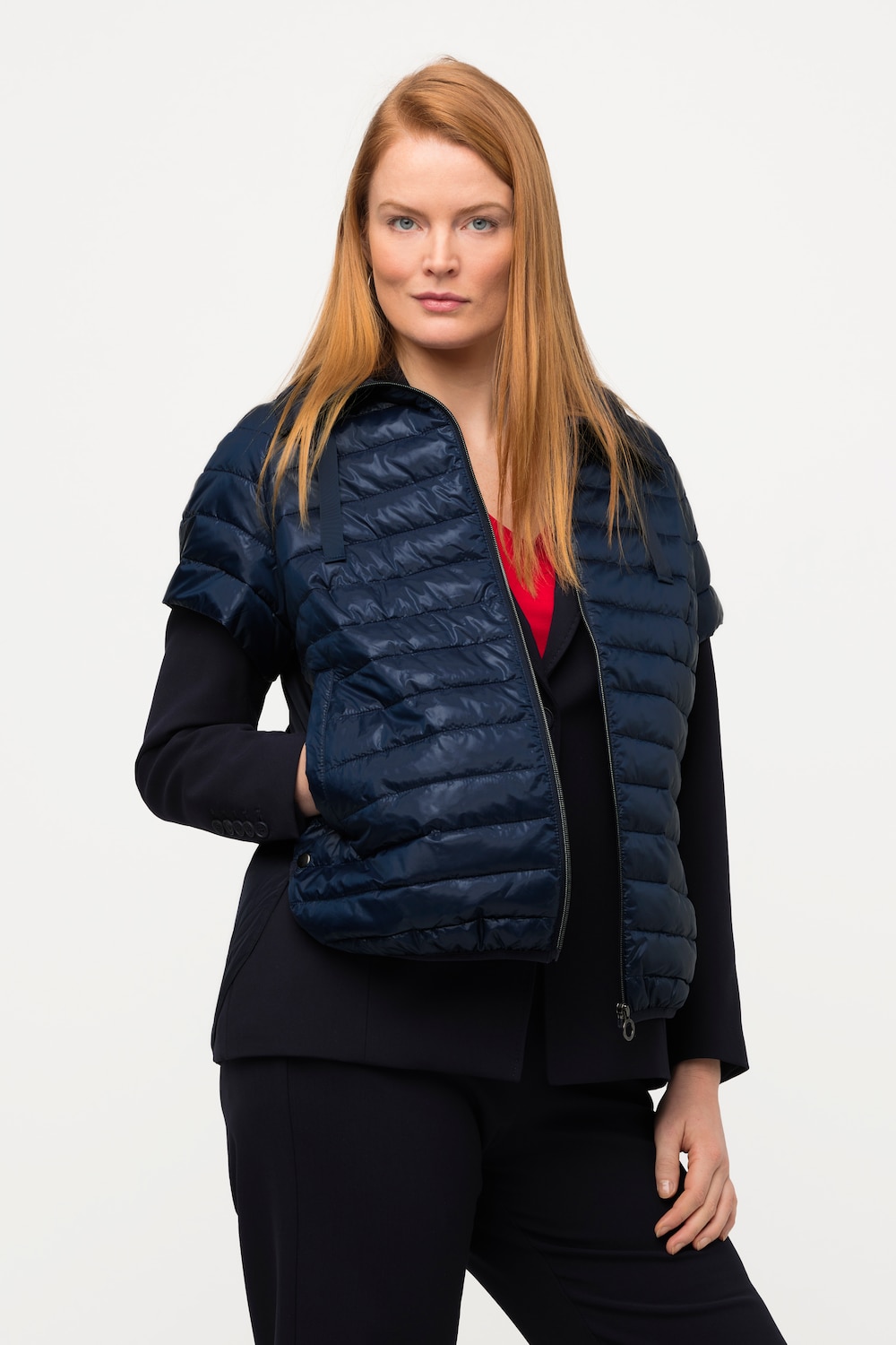 Große Größen Steppweste, Damen, blau, Größe: 58/60, Polyester, Ulla Popken von Ulla Popken