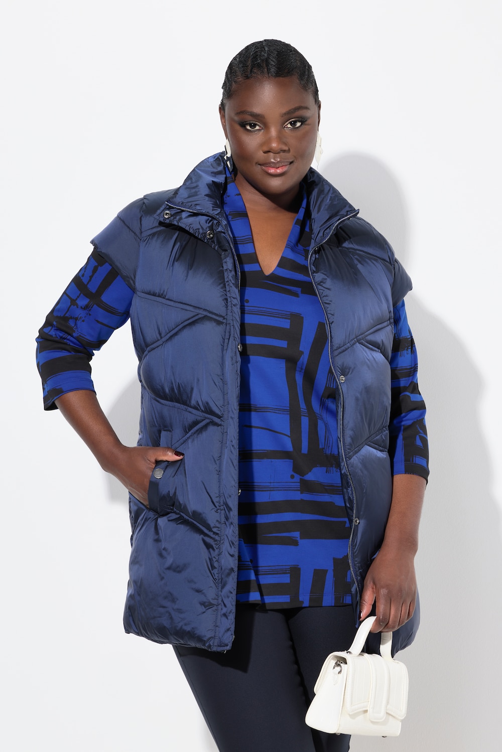 Große Größen Steppweste, Damen, blau, Größe: 58/60, Polyester/Synthetische Fasern, Ulla Popken von Ulla Popken