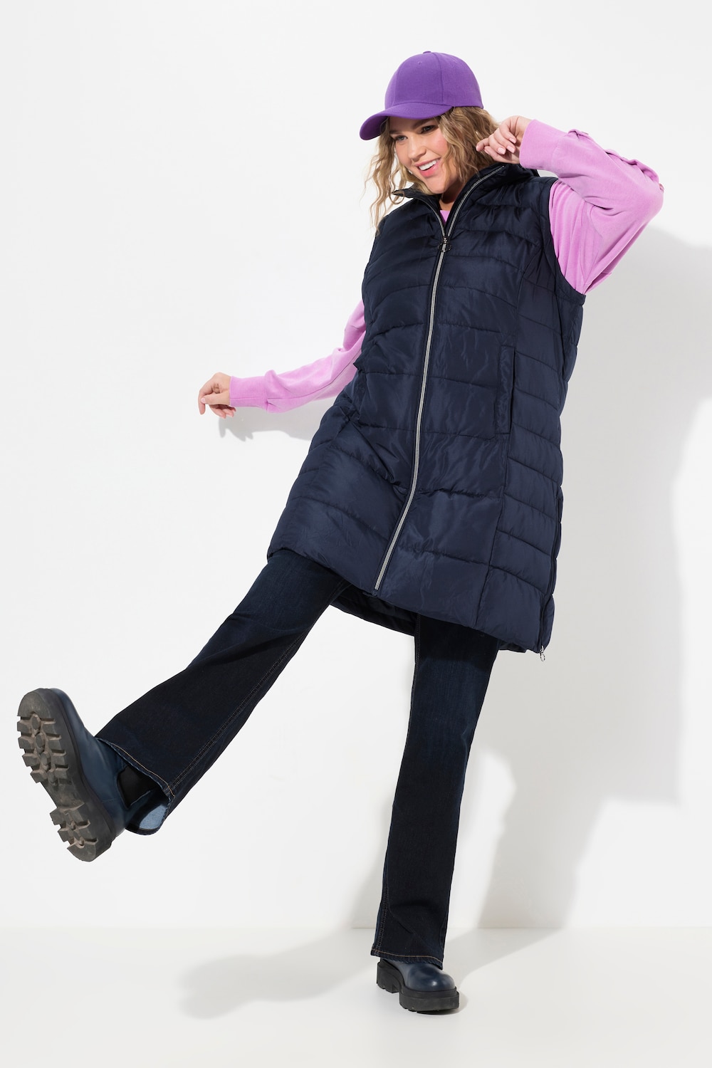 Große Größen Steppweste, Damen, blau, Größe: 58/60, Ulla Popken von Ulla Popken