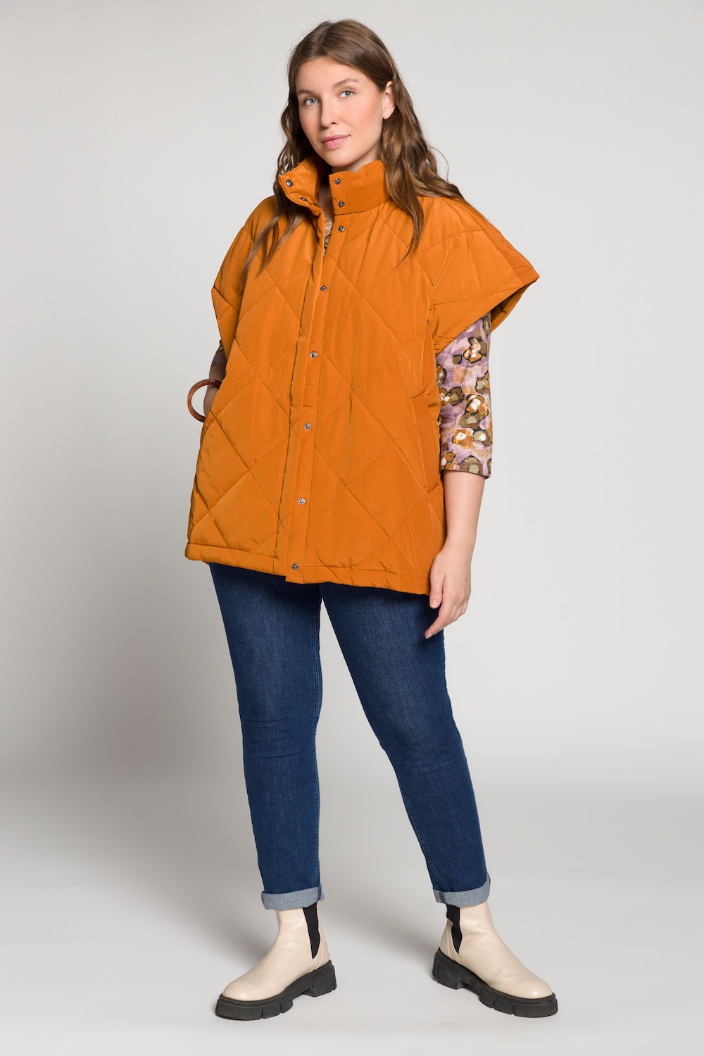 Große Größen Steppweste, Damen, orange, Größe: 46/48, Polyester, Ulla Popken von Ulla Popken