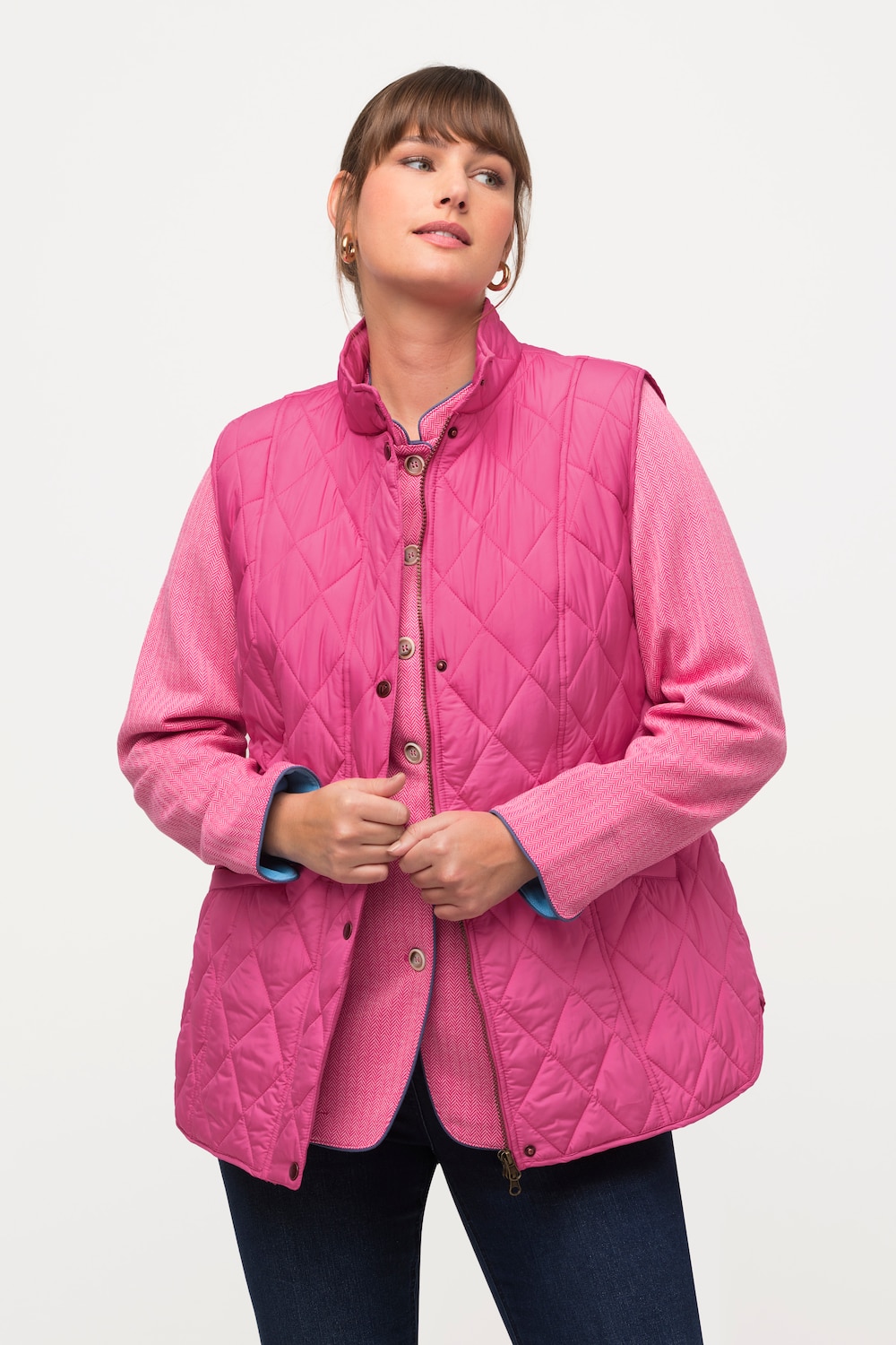 Große Größen Steppweste, Damen, rosa, Größe: 42/44, Polyester, Ulla Popken von Ulla Popken