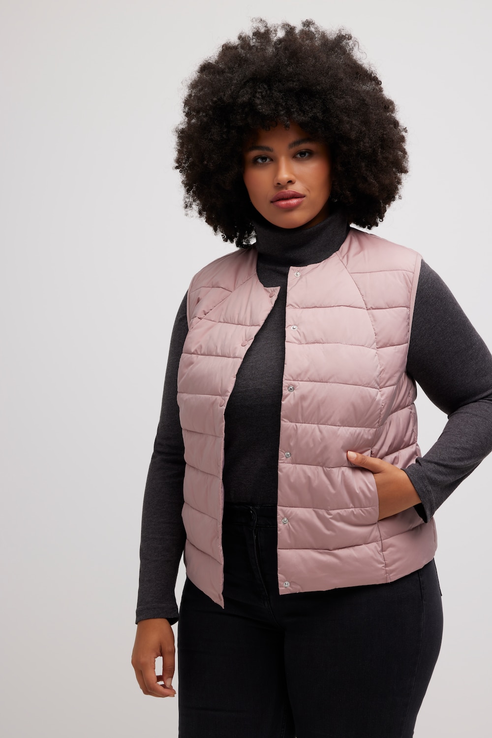 Große Größen Steppweste, Damen, rosa, Größe: 58/60, Polyester, Ulla Popken von Ulla Popken