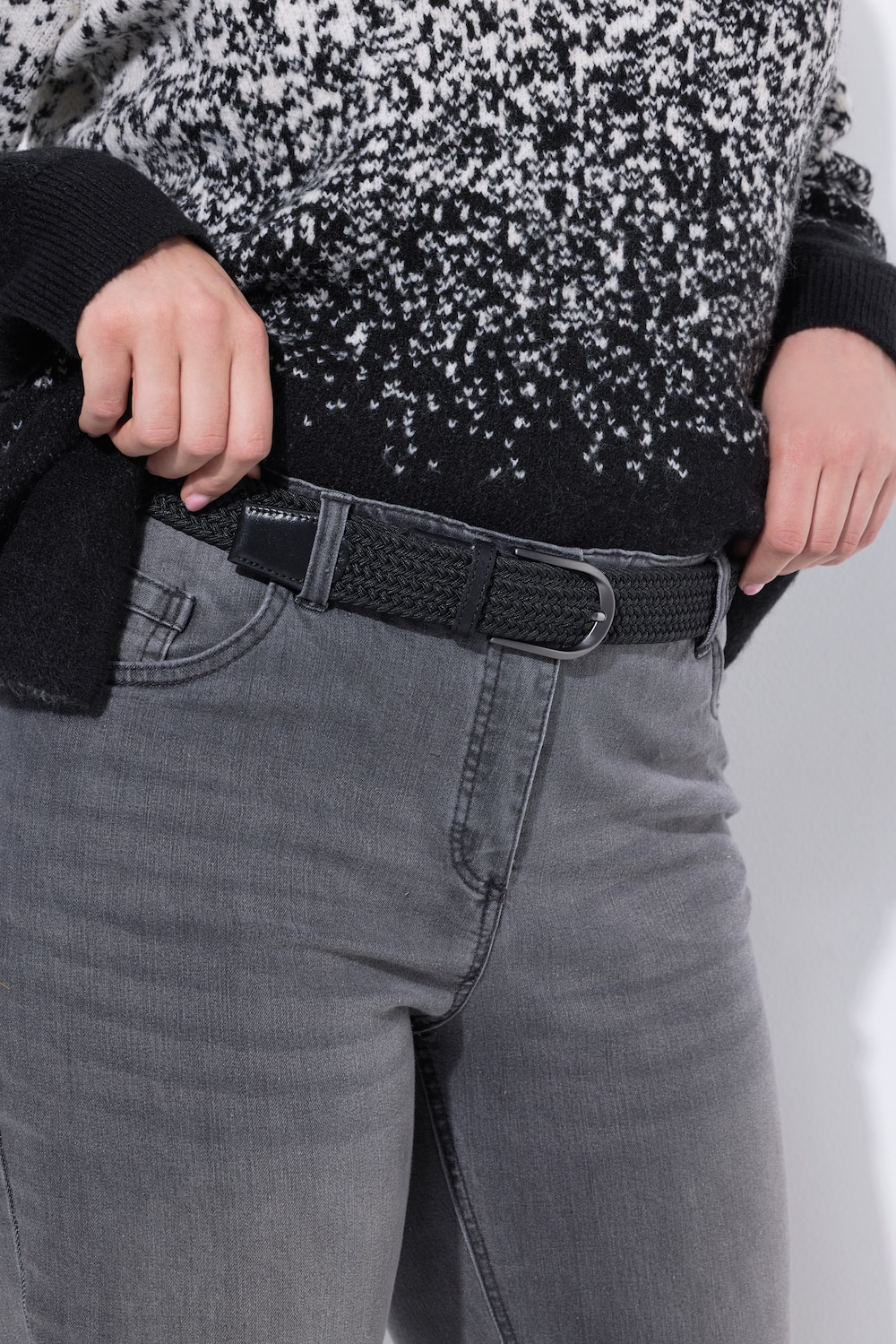 Große Größen Stretchgürtel, Damen, schwarz, Größe: 145, Polyester, Ulla Popken von Ulla Popken