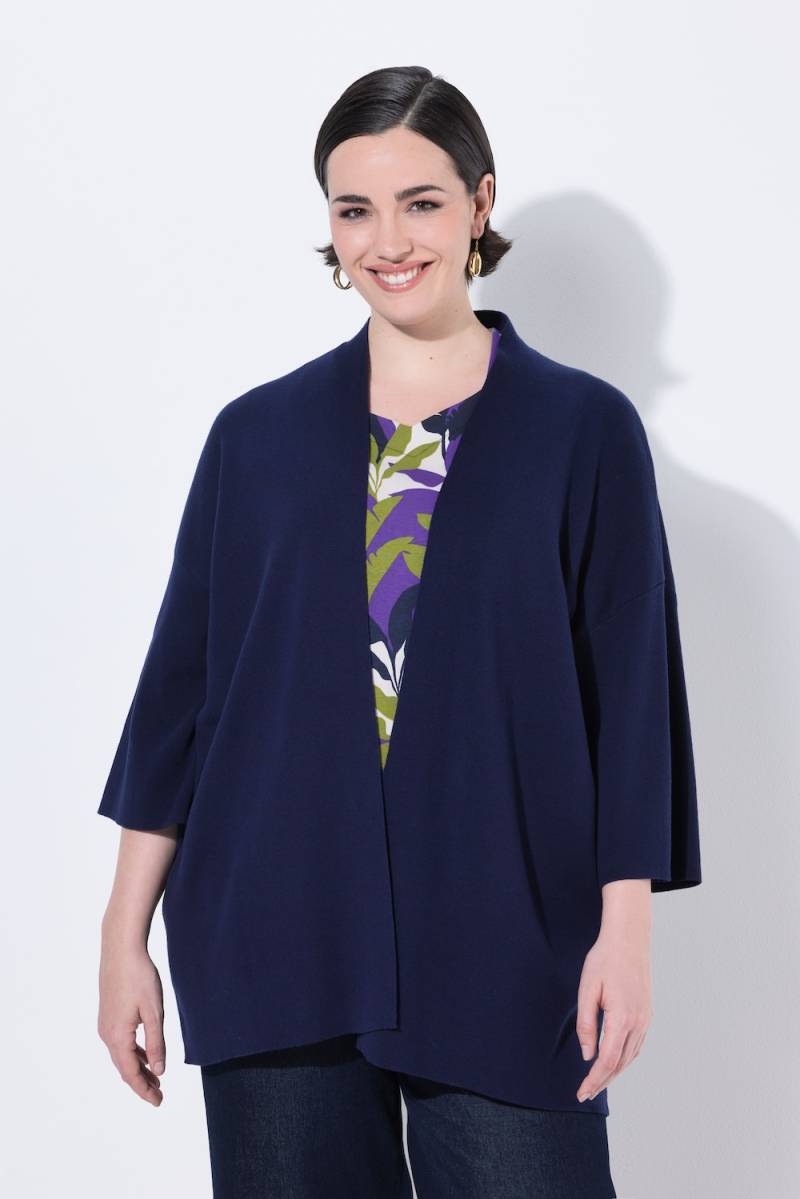 Große Größen Strickjacke, Damen, blau, Größe: 54/56, Baumwolle, Ulla Popken von Ulla Popken