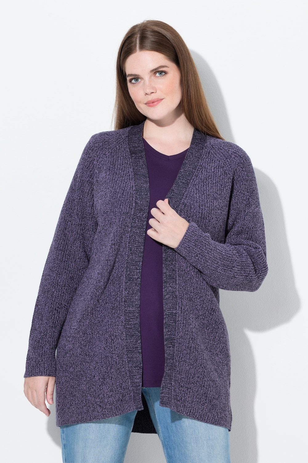 Große Größen Strickjacke, Damen, blau, Größe: 58/60, Baumwolle, Ulla Popken von Ulla Popken